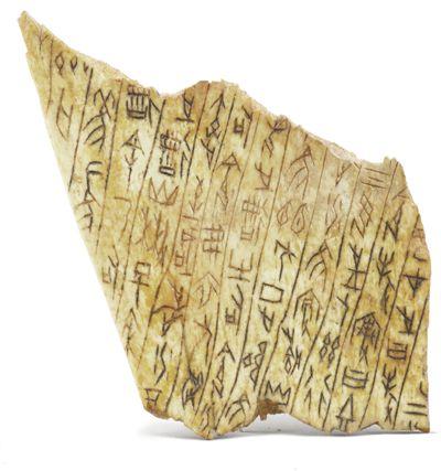 2010年，大司空村东出土的正反面刻辞卜骨。