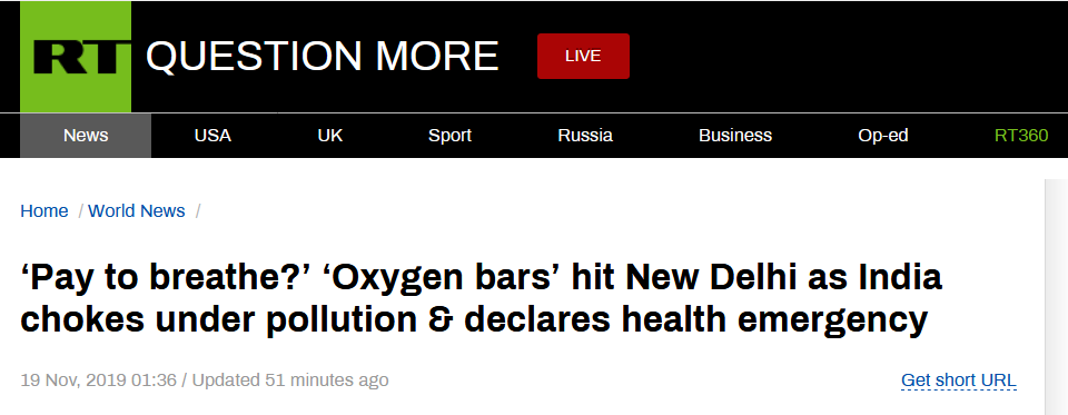 新德里空气污染严重，有人做起“氧吧”生意