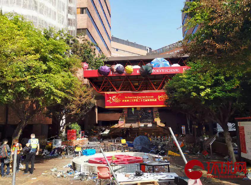 香港理工大学内部被严重破坏。摄影：环球时报-环球网记者 杨升