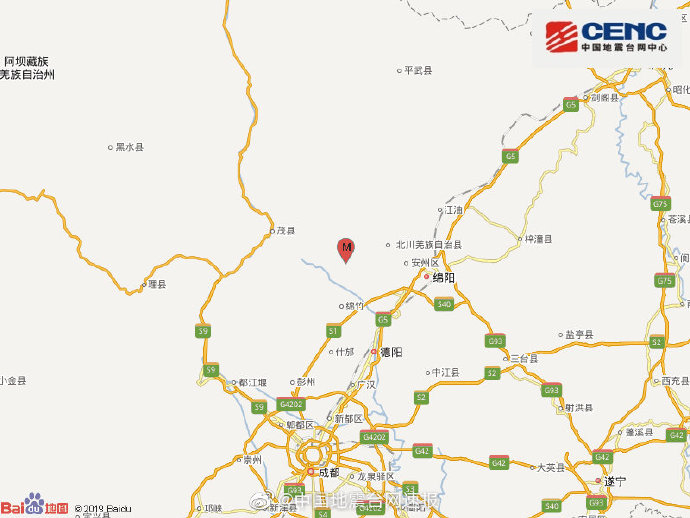 绵阳市安州区发生4.6级地震，震源深度10千米