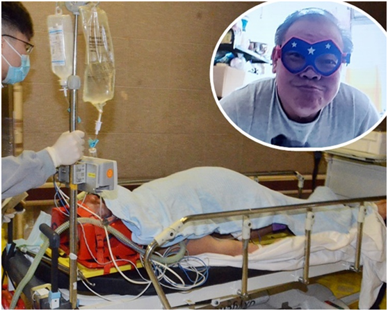 香港一名保安遇袭(图片来源：香港《星岛日报》)