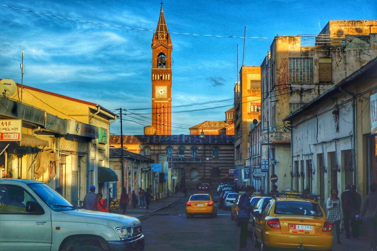 厄立特里亚首都阿斯马拉街景。吕强摄