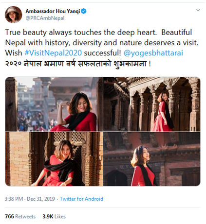 中国女大使“助攻”尼泊尔旅游，尼网友飙拼音说谢谢！