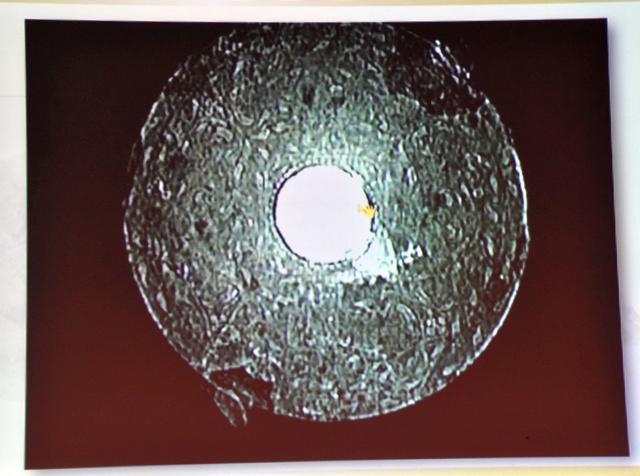 曹操墓中出土的铁镜的CT成像（河南省文物考古研究院）