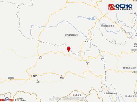西藏昌都市丁青县发生51级地震震源深度10千米