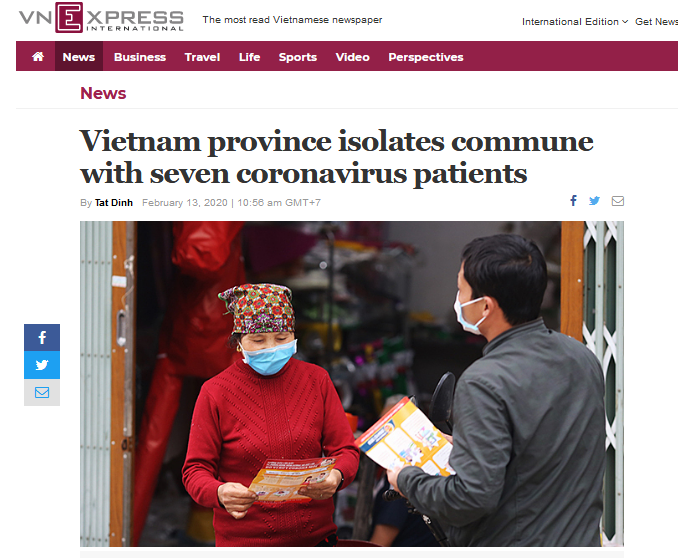 《越南快报》报道截图
