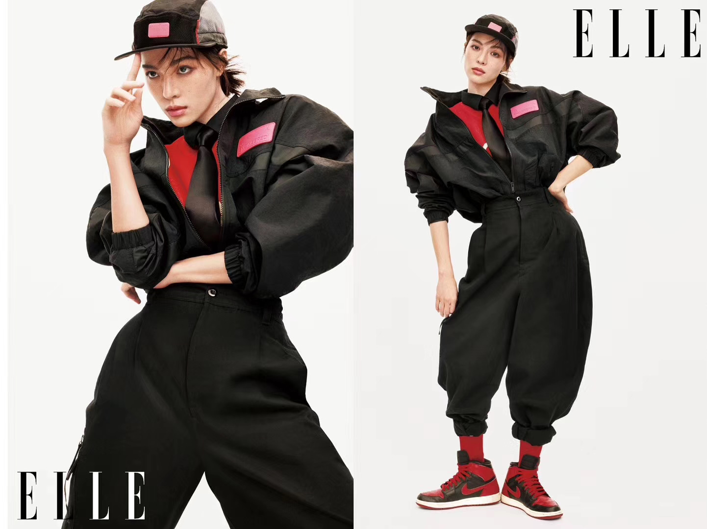 钟楚曦时尚造型 aj的球鞋点亮了!