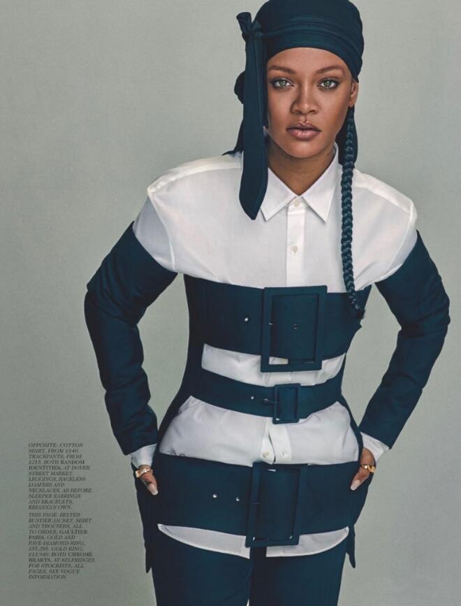 rihanna登时尚杂志封面更像男孩子