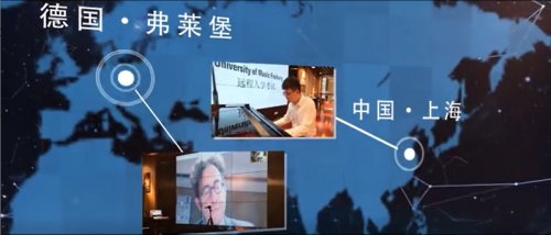 (德国弗莱堡音乐学院与雅马哈(中国)连线示意图)