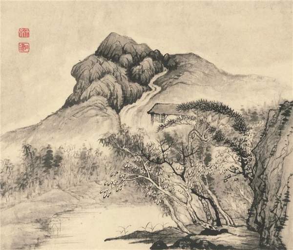 清润淋漓墨色肆意石涛山水小品画欣赏