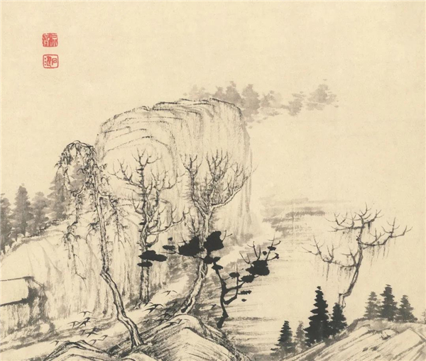 清润淋漓墨色肆意石涛山水小品画欣赏