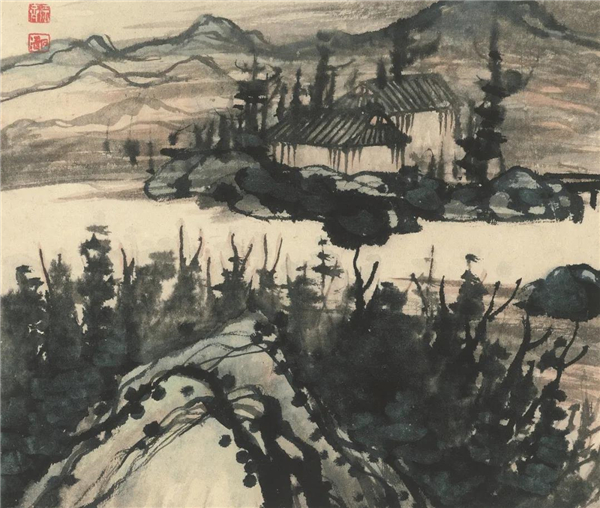 清润淋漓墨色肆意石涛山水小品画欣赏